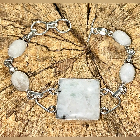 A Crown Chakra Crystal, Rainbow Moonstone Bracelet - Picture 8 of 11